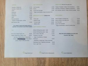 Drinks Menu at Dragonfly Bistro in Aberystwyth