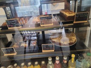 Baked Goods Display at Dragonfly Bistro in Aberystwyth