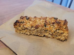 Peanut Butter and Seeds Flapjack at Dragonfly Bistro in Aberystwyth