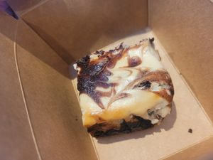 Choc Baked Cheesecake Brownie at Dragonfly Bistro in Aberystwyth