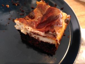 Chocolate cheesecake brownie (May 2024) at Dragonfly Bistro in Aberystwyth