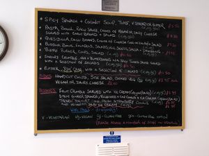 Blackboard menu (June 2024) at Dragonfly Bistro in Aberystwyth