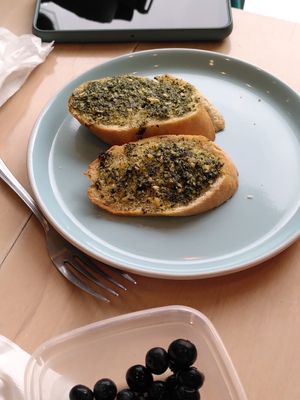 Garlic bread (September 2024) at Dragonfly Bistro in Aberystwyth