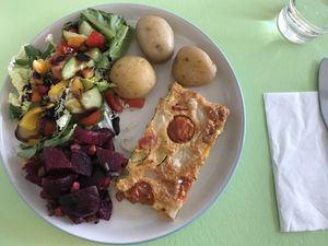 Vegan frittata  at Dragonfly Bistro in Aberystwyth