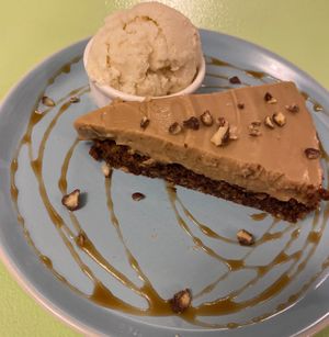 Caramel Tart (Vegan+GF) at Dragonfly Bistro in Aberystwyth