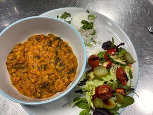 Spinach & Lentil Dhal (VEgan+GF) at Dragonfly Bistro in Aberystwyth