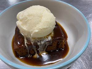 Sticky Toffee Pudding (Vegan+GF) at Dragonfly Bistro in Aberystwyth
