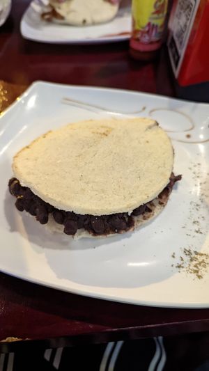 Arepe black bean at Quero Arepa in Cartagena