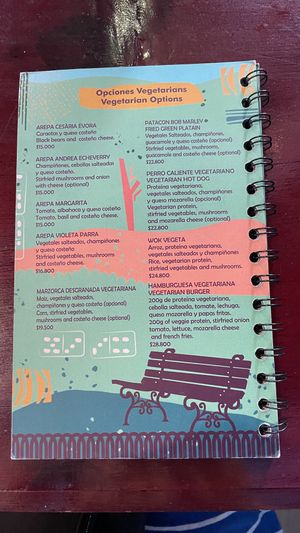 Veg menu (vegan with ‘no cheese’ request)  at Quero Arepa in Cartagena