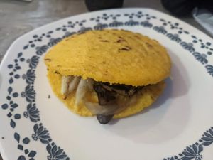 Arepa Andrea Echeverry without cheese (17.800 COP) - 3.5/5 at Quero Arepa in Cartagena