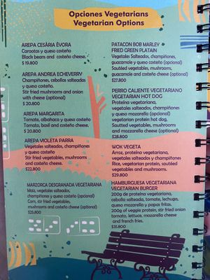 Options!! 🌱 (just say “sin queso” to make vegan)  at Quero Arepa in Cartagena