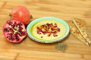 Hummus with Granatapfel at Just Falafels in Hamburg