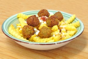 Falafel with fries at Just Falafels in Hamburg