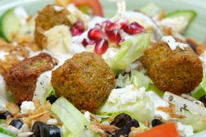 Falafel with salade at Just Falafels in Hamburg