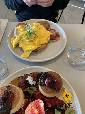 Scrambled eggs on sourdough  at Main Street Cafe in Warragul