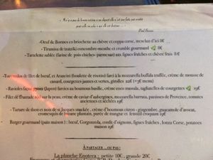 August menu at Enoteca in Le Lavandou