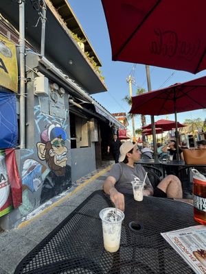 pina coladas outside!   at Isla Cueva in Lajas