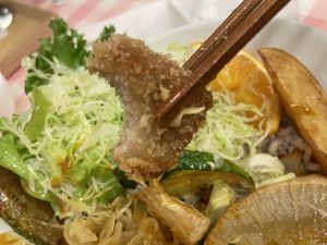 Get the fried Katsu! Fantastic texture   at Aglio Olio in Osaka