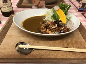 Nuts and dried fruit curry  at Aglio Olio in Osaka