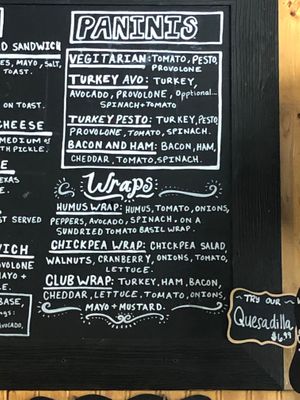 Chickpea salad is no longer vegan, only option might be hummus wrap (did not verify) at Daniel Boone Coffee Shop in Slade