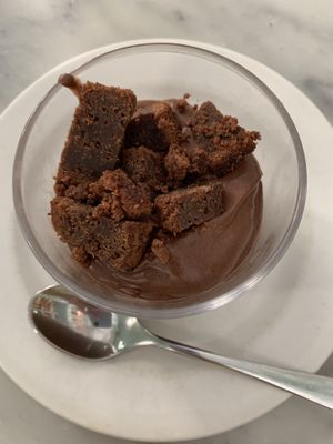 Chocolate brownie mousse   at Arc Iris in Barcelona