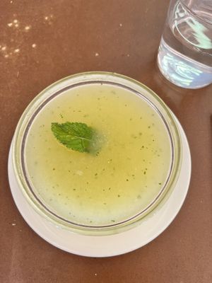 Chilled melon soup  at Arc Iris in Barcelona