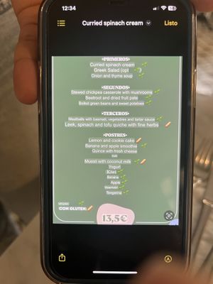 Menu  at Arc Iris in Barcelona
