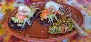 Huaraches at La Vegana Garnacha in Guadalajara