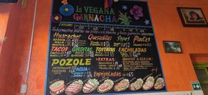 Menu at La Vegana Garnacha in Guadalajara