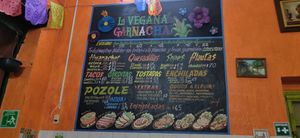 Menu at La Vegana Garnacha in Guadalajara