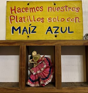 Blue corn  at La Vegana Garnacha in Guadalajara