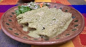 Enchiladas verdes   at La Vegana Garnacha in Guadalajara