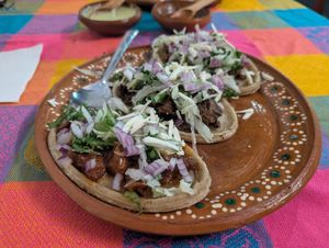 Huaraches at La Vegana Garnacha in Guadalajara