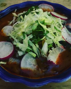 Pozole  at La Vegana Garnacha in Guadalajara