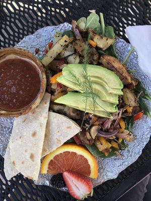 Not on the menu but suggested by the waitress as a vegan option. Super yummy!  at Park House Cafe in Springdale