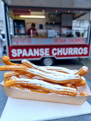Vegan churros, small portion. Gooood!! at Spaanse Churros in Maastricht