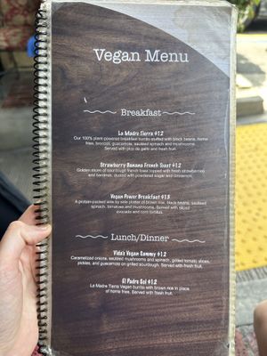 The Vegan Menu  at Foxy's in Glendale