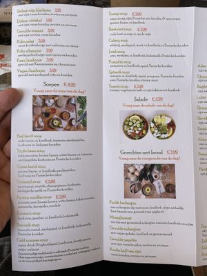 Menu  at Health Corner in Amsterdam
