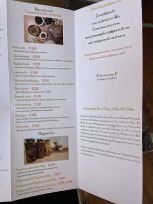 Menu  at Health Corner in Amsterdam