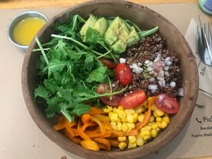 Quinoa bowl... It was quite good and filling for ARS355 (22/12/19) at Ol'Days in Buenos Aires
