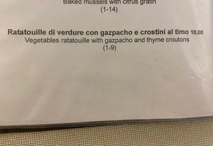 Menu antipasto  at Osteria Del Melograno in Cremona