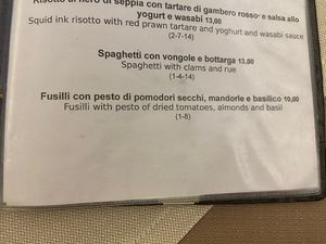 Menu primo   at Osteria Del Melograno in Cremona