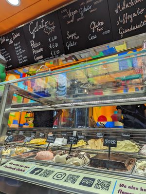 I had dark chocolate and hazelnut in a cone at Gelato Fantasy in Venice