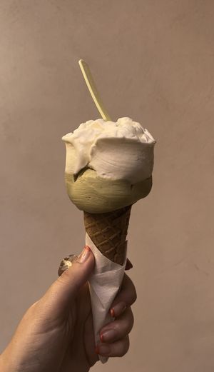 Banana and pistachio   at Gelato Fantasy in Venice