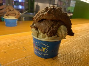Chocolate and almond at Gelato Fantasy in Venice