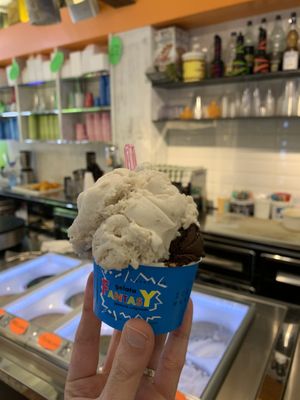 Banana and dark chocolate at Gelato Fantasy in Venice