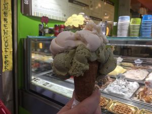 Piccolo; Pistachio and Hazelnut at Gelato Fantasy in Venice