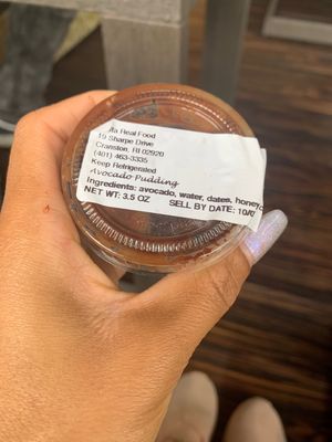 Avocado pudding at Raffa Real Food in Cranston