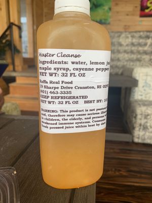 32 oz master cleanse at Raffa Real Food in Cranston