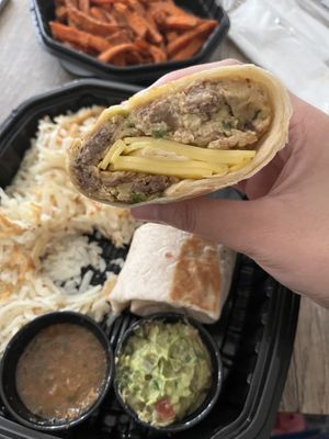 The vegan sausage had the most flavor, but the burrito was very mushy. I couldn’t really make out different textures at all.  at Anna's House in Ann Arbor